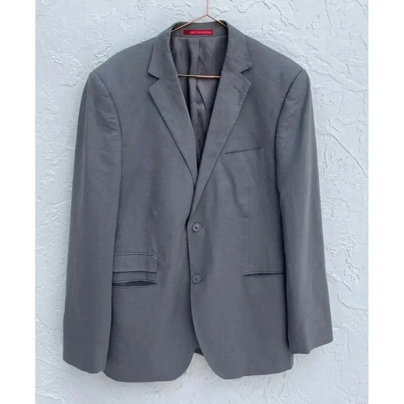 Gino Valentino Mens Hand Tailored Modern Fit Linen Blazer Sport Coat Gray Sz 42 - Picture 1 of 12